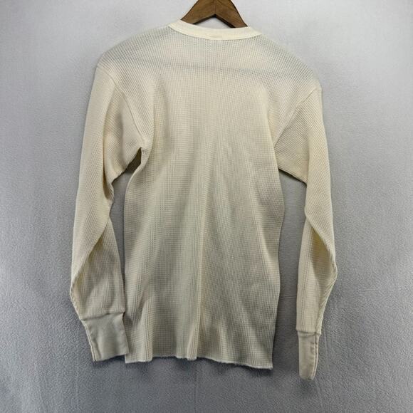 Vintage Hanes Thermal Shirt men's large White Waffle Muscle Layer Thin Grunge - Picture 10 of 11